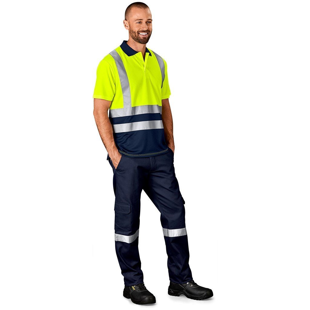 Surveyor Two - Tone Hi - Viz Reflective Golf Shirt - Brand your company Logo! Get a quote - Promo Lingo
