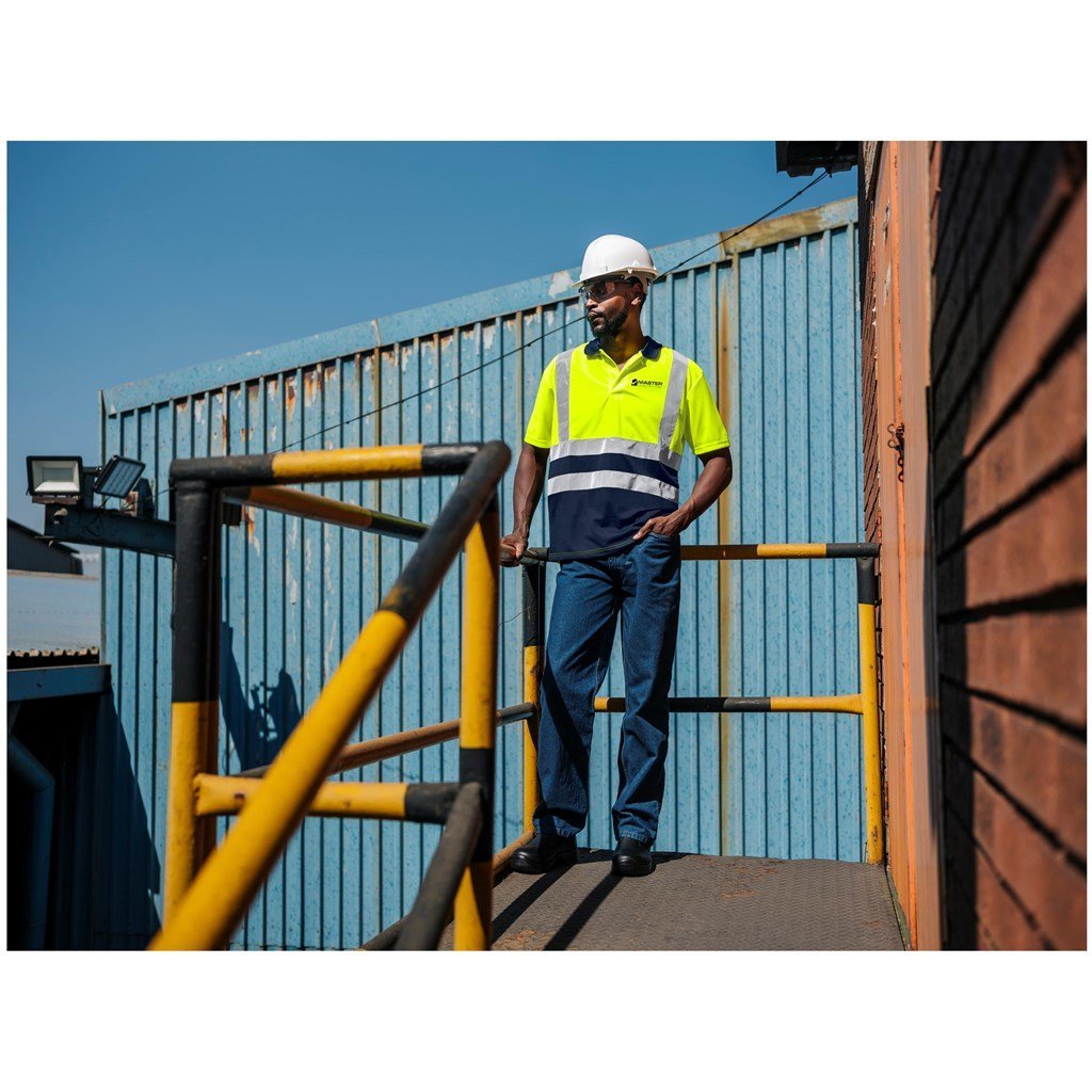Surveyor Two - Tone Hi - Viz Reflective Golf Shirt - Brand your company Logo! Get a quote - Promo Lingo