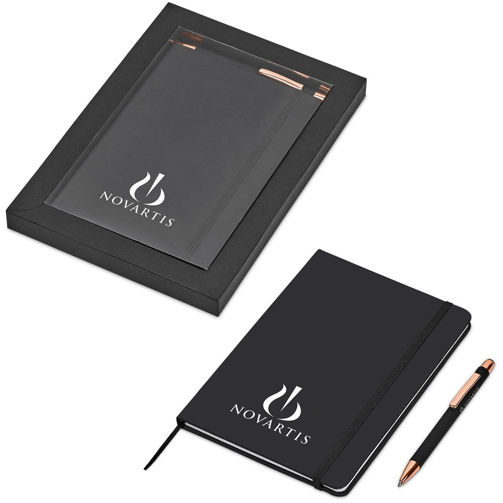 Sutton Notebook & Pen Set - Brand your company Logo! Get a quote - Promo Lingo