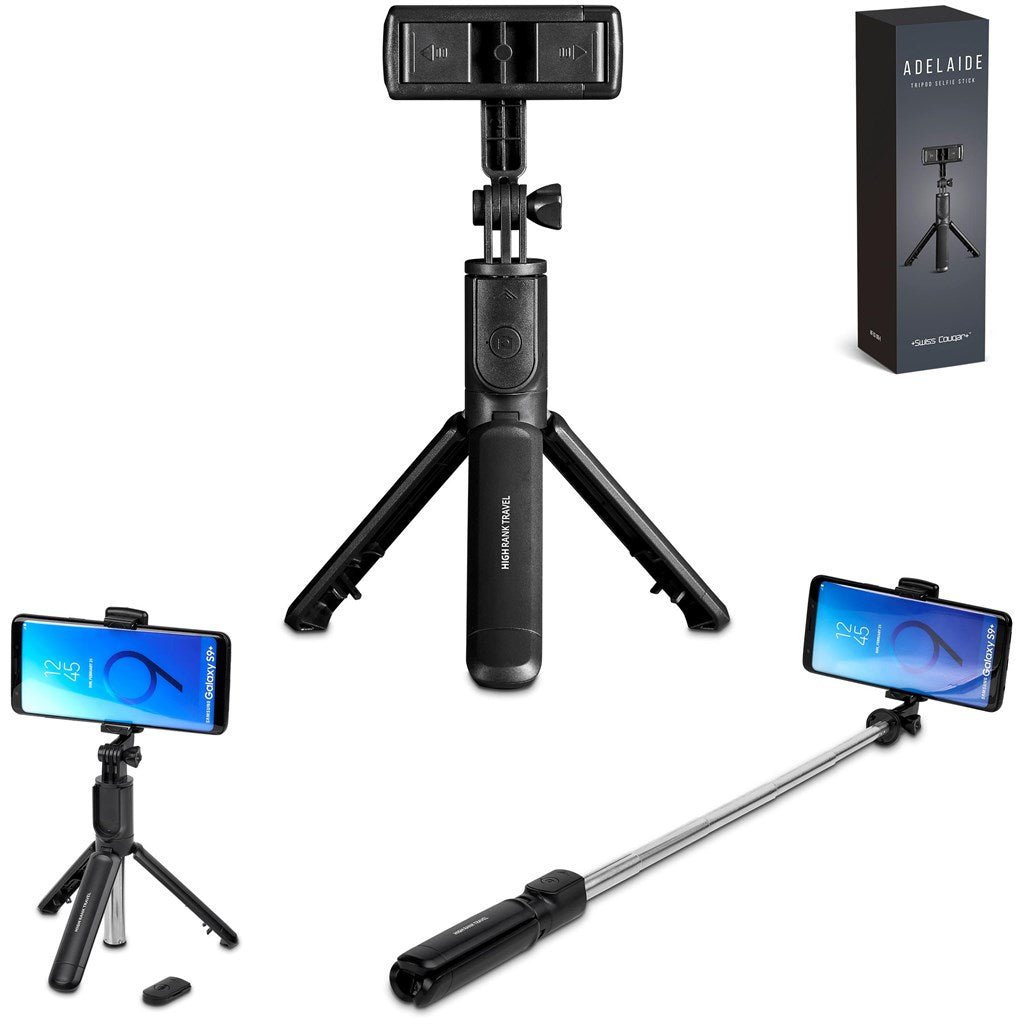 Swiss Cougar Adelaide Tripod Selfie Stick - Brand your company Logo! Get a quote - Promo Lingo