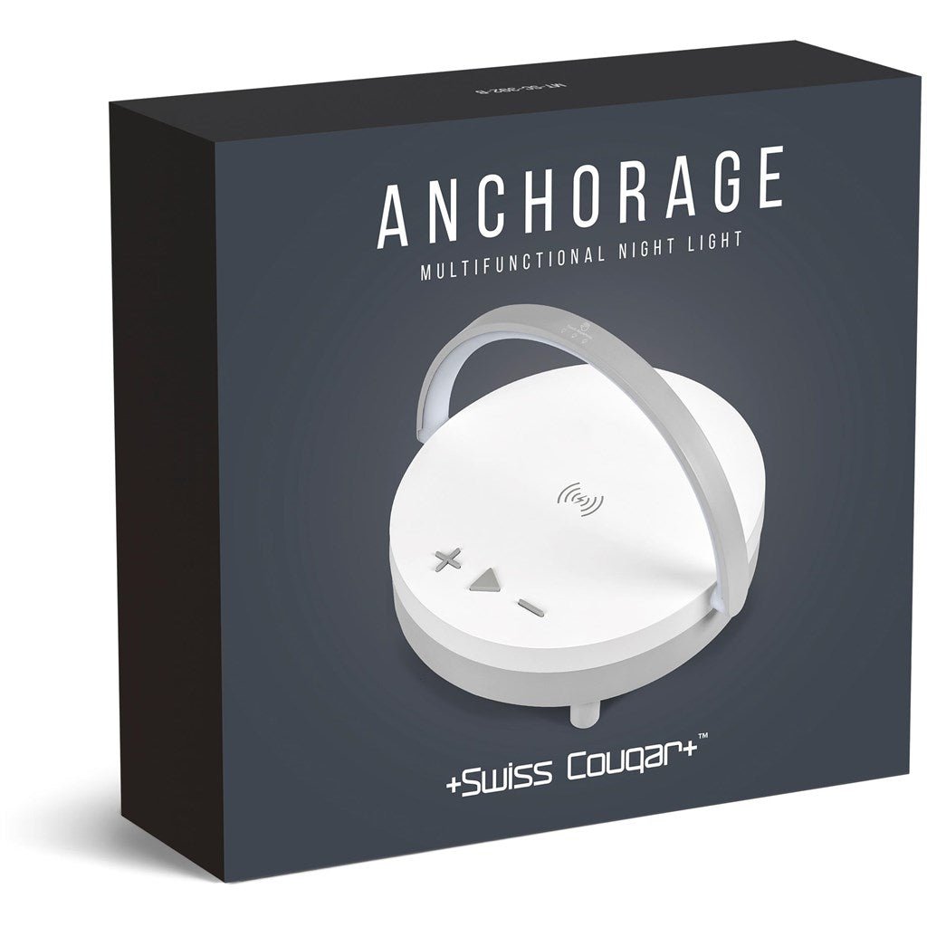 Swiss Cougar Anchorage Bluetooth Speaker, Wireless Charger & Night Light - Brand your company Logo! Get a quote - Promo Lingo