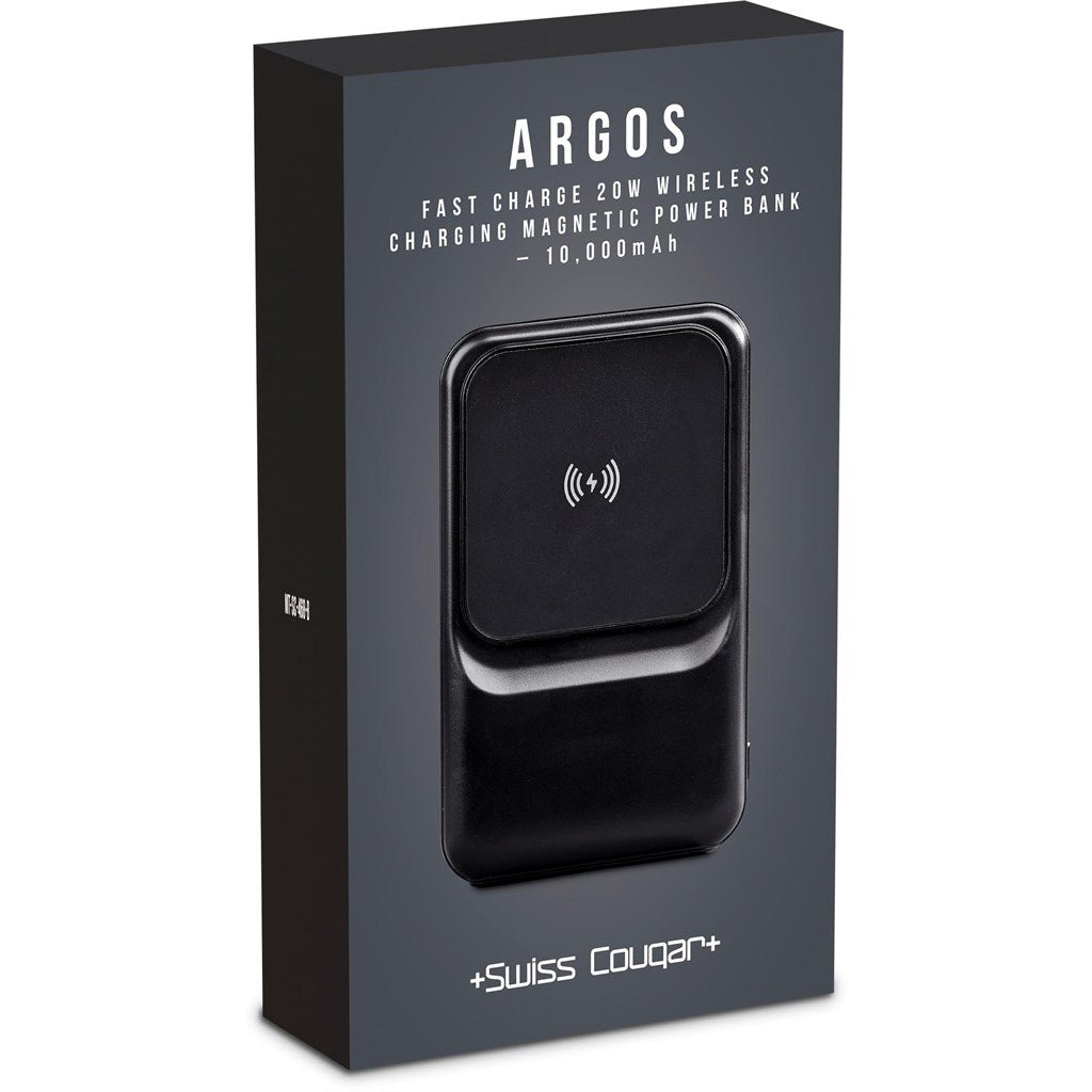 Swiss Cougar Argos Fast Charge 20W Wireless Charging Magnetic Power Bank - 10000mAh - Brand your company Logo! Get a quote - Promo Lingo
