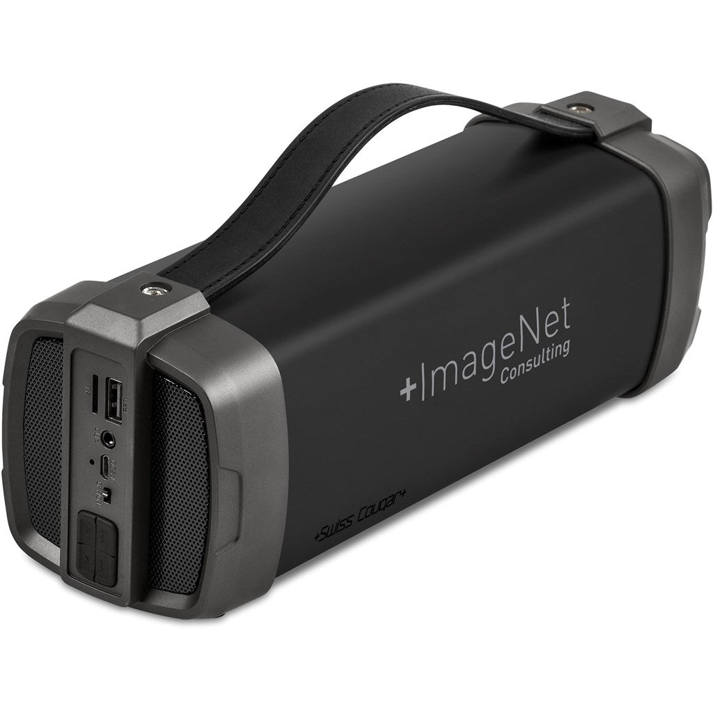 Swiss Cougar Chicago Bluetooth Speaker & FM Radio - Brand your company Logo! Get a quote - Promo Lingo