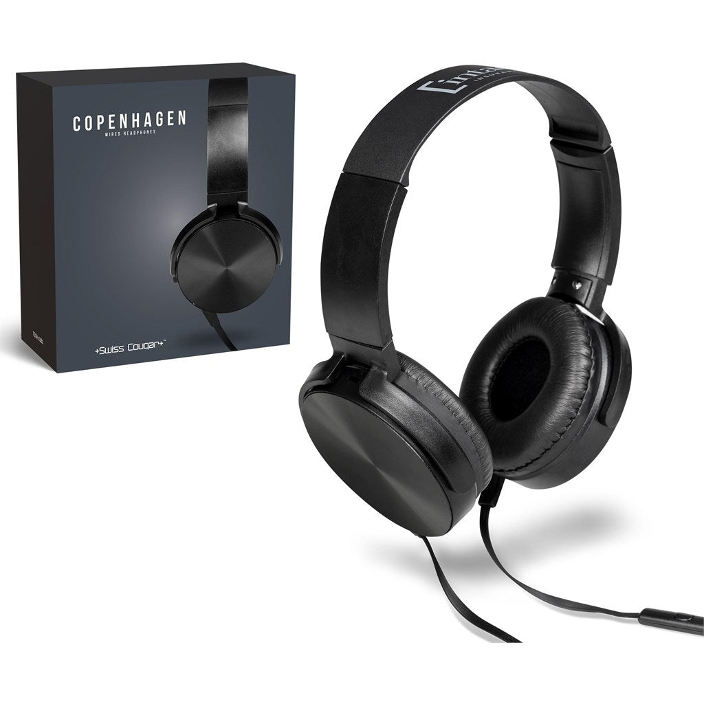 Swiss Cougar Copenhagen Wired Headphones - Brand your company Logo! Get a quote - Promo Lingo