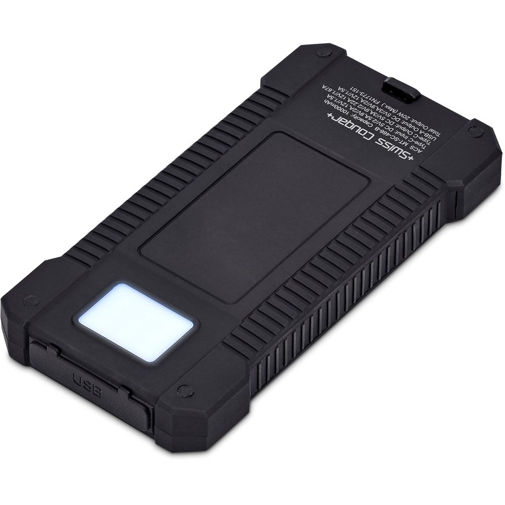 Swiss Cougar Durban Fast Charge 20W Solar Power Bank - 10000mAh - Brand your company Logo! Get a quote - Promo Lingo