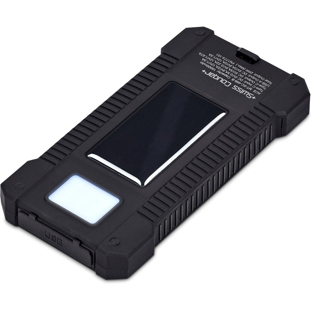 Swiss Cougar Durban Fast Charge 20W Solar Power Bank - 10000mAh - Brand your company Logo! Get a quote - Promo Lingo