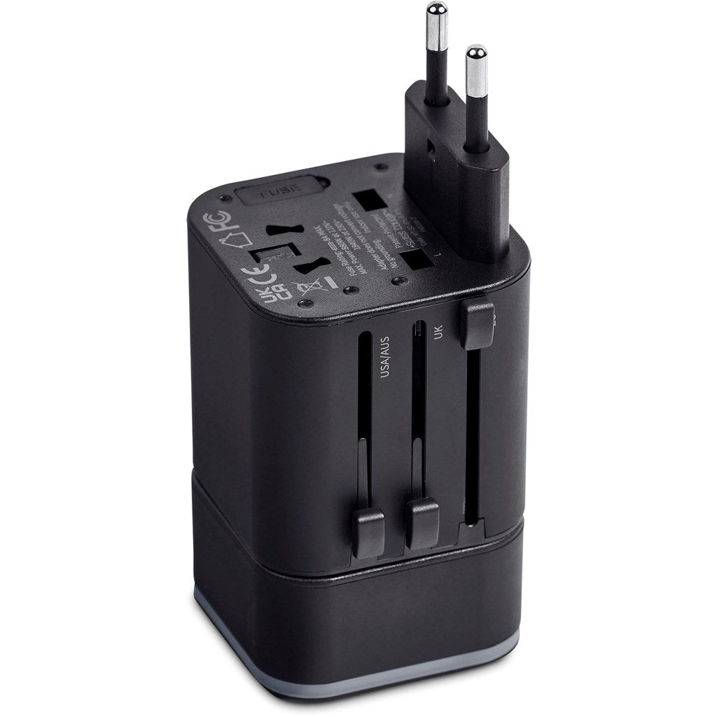 Swiss Cougar Frankfurt World Travel Adaptor - Brand your company Logo! Get a quote - Promo Lingo