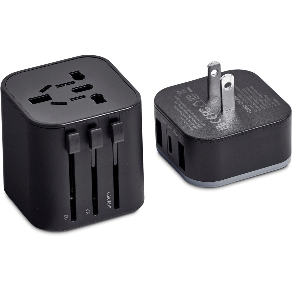 Swiss Cougar Frankfurt World Travel Adaptor - Brand your company Logo! Get a quote - Promo Lingo