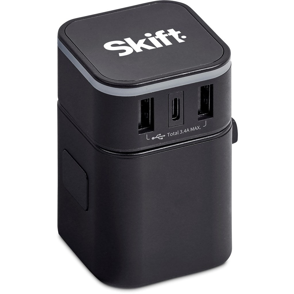 Swiss Cougar Frankfurt World Travel Adaptor - Brand your company Logo! Get a quote - Promo Lingo