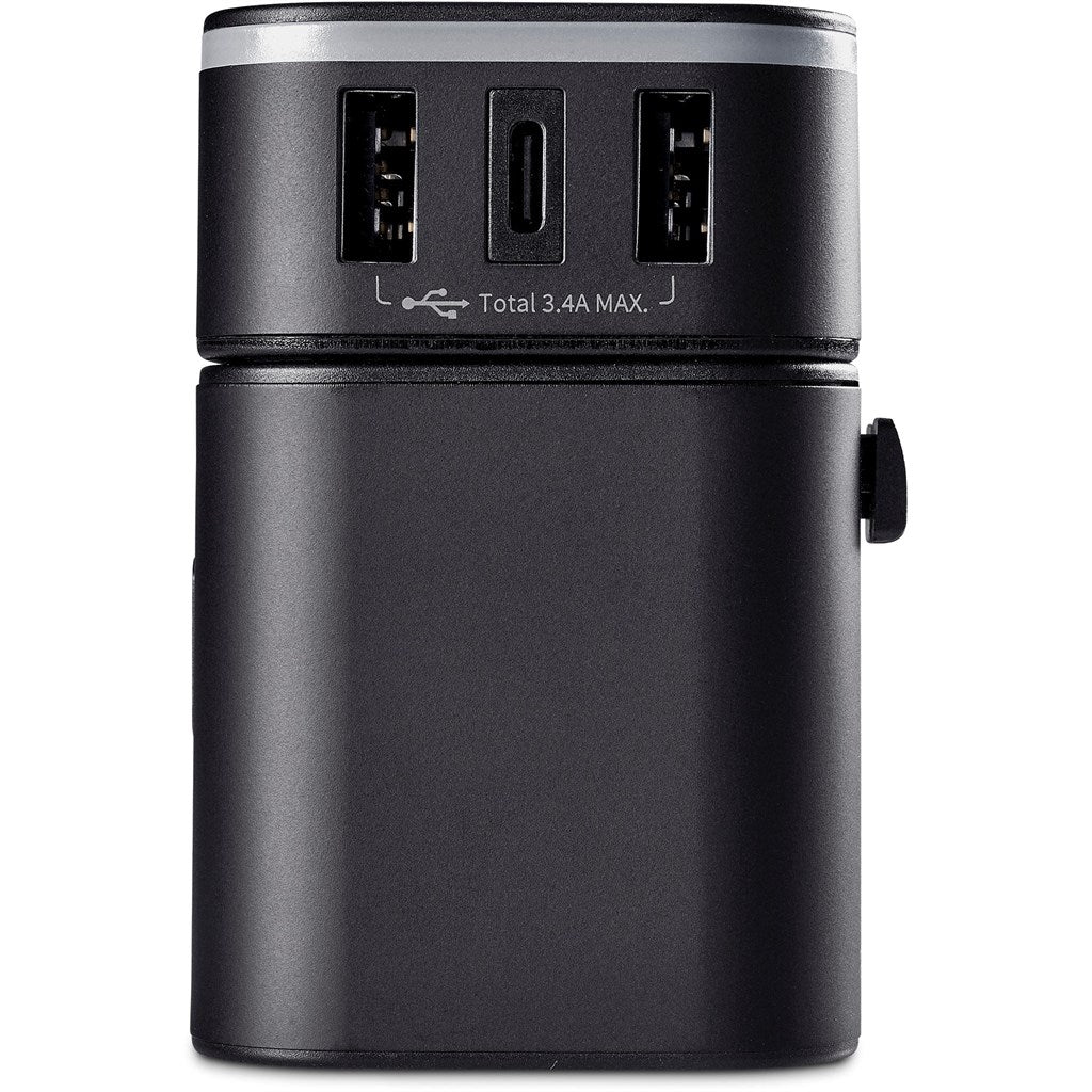 Swiss Cougar Frankfurt World Travel Adaptor - Brand your company Logo! Get a quote - Promo Lingo