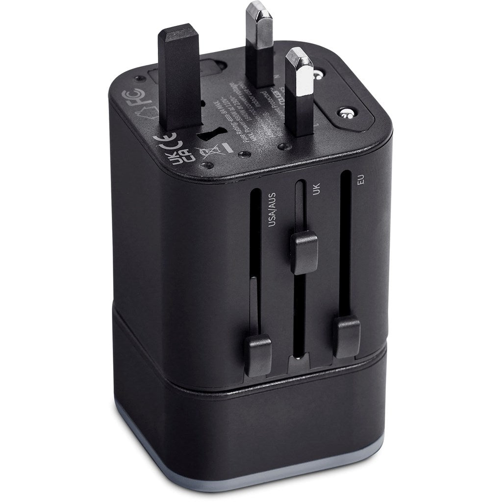 Swiss Cougar Frankfurt World Travel Adaptor - Brand your company Logo! Get a quote - Promo Lingo