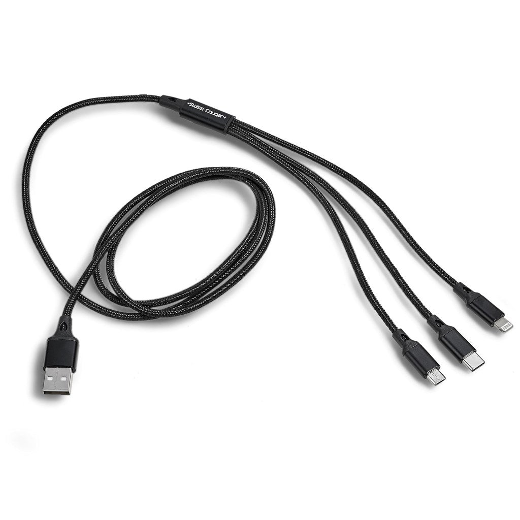 Swiss Cougar Helsinki Tri - Cable in EVA Case for Versatile Charging - Brand your company Logo! Get a quote - Promo Lingo