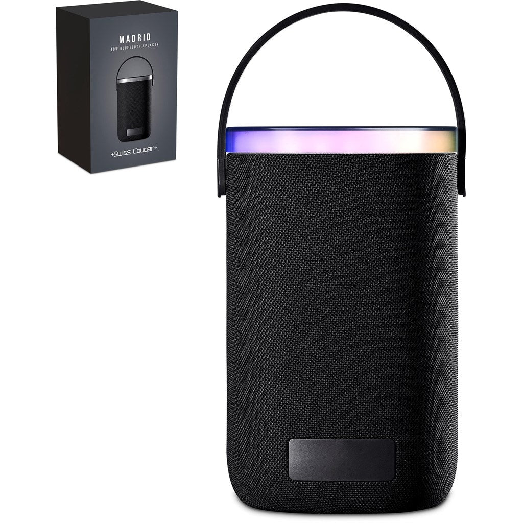 Swiss Cougar Madrid 30W Bluetooth Speaker with RGB Lights for Party Lovers - Brand your company Logo! Get a quote - Promo Lingo