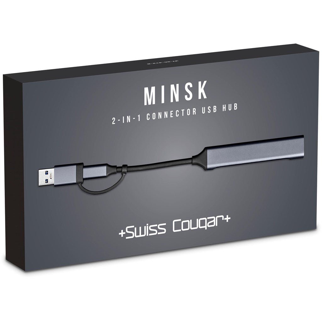 Swiss Cougar Minsk 2 - in - 1 Connector USB Hub - Brand your company Logo! Get a quote - Promo Lingo