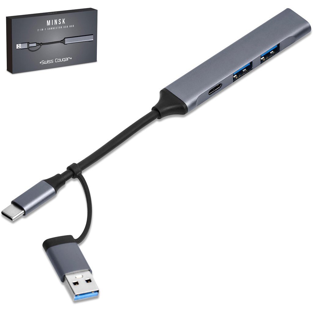 Swiss Cougar Minsk 2 - in - 1 Connector USB Hub - Brand your company Logo! Get a quote - Promo Lingo