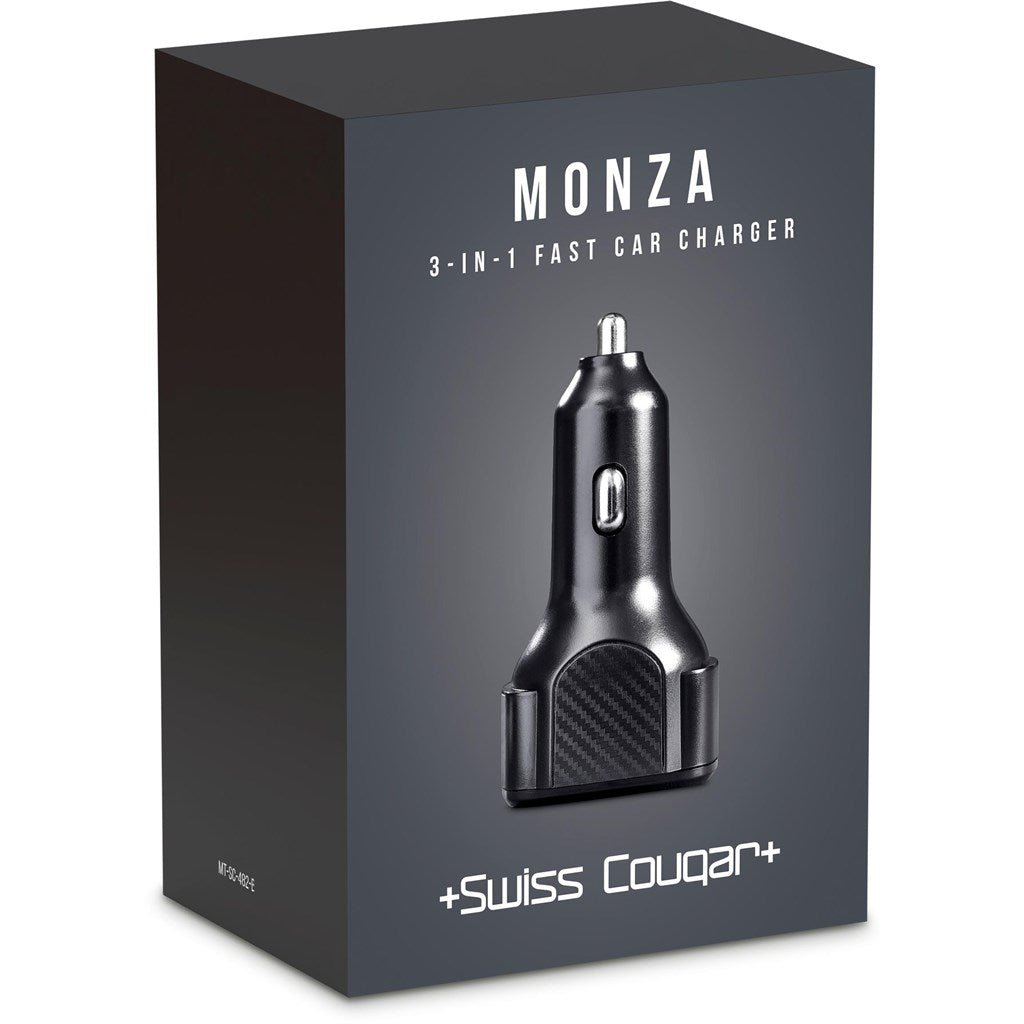 Swiss Cougar Monza 3 - in - 1 Fast Car Charger - Brand your company Logo! Get a quote - Promo Lingo