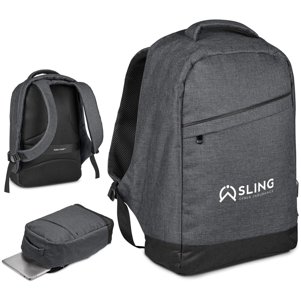 Swiss Cougar Munich Anti - Theft Laptop Backpack for Travelers - Brand your company Logo! Get a quote - Promo Lingo