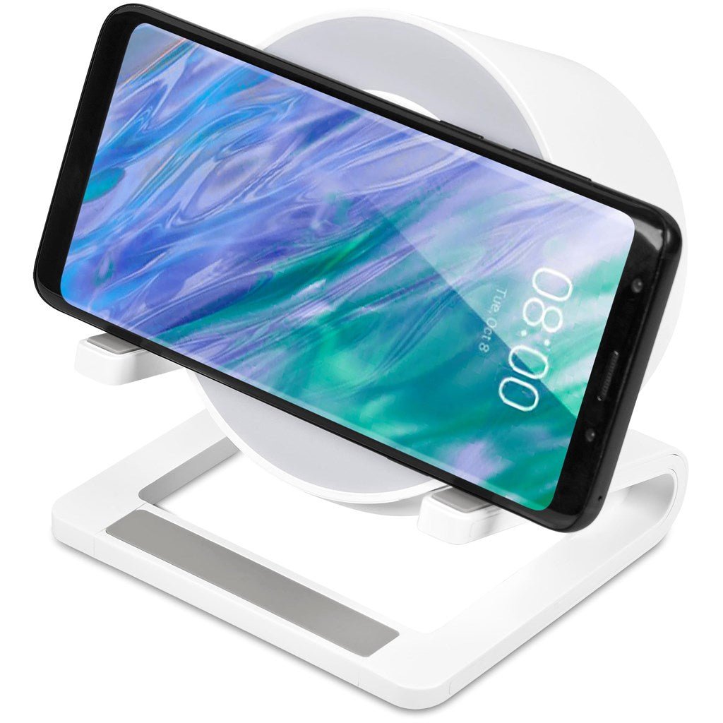 Swiss Cougar Otago Bluetooth Speaker, Wireless Charger, Phone Stand & Night Light - Brand your company Logo! Get a quote - Promo Lingo