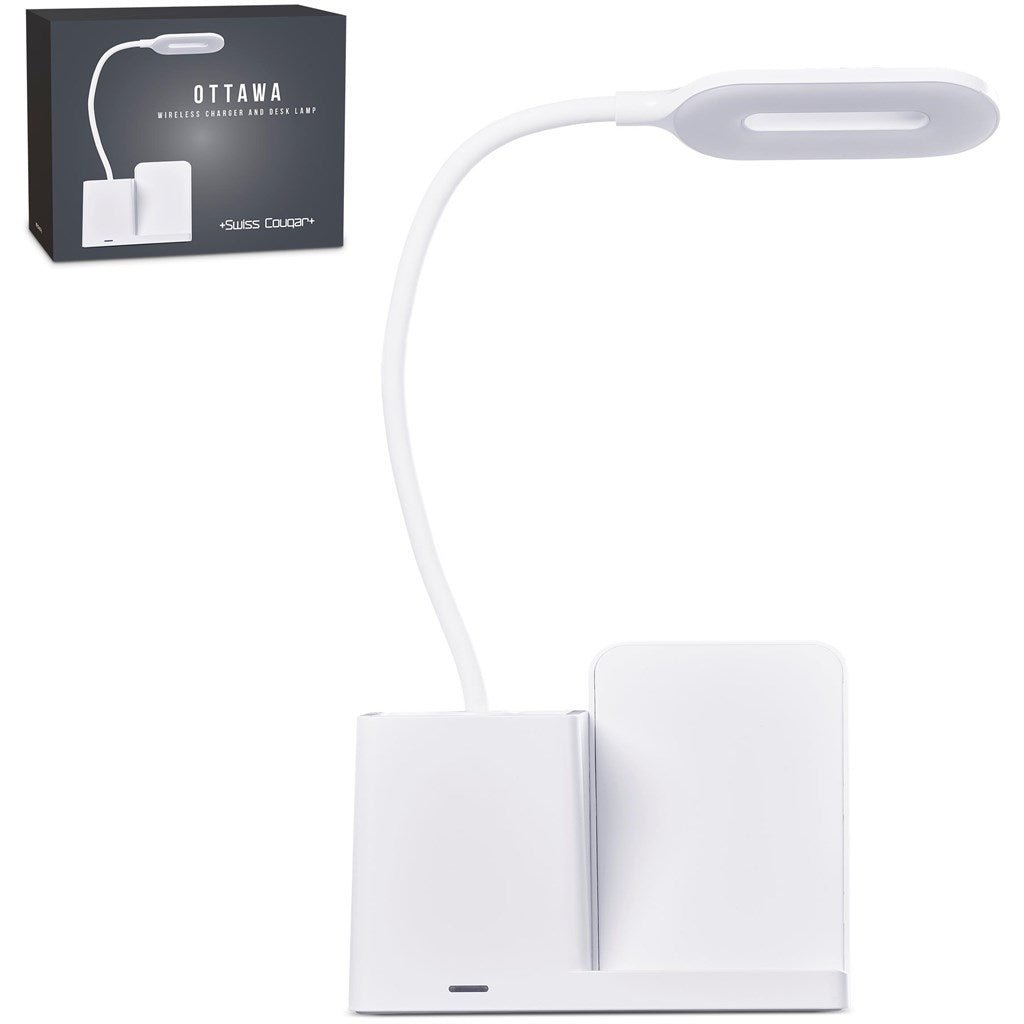 Swiss Cougar Ottawa Wireless Charger and Desk Lamp - Brand your company Logo! Get a quote - Promo Lingo