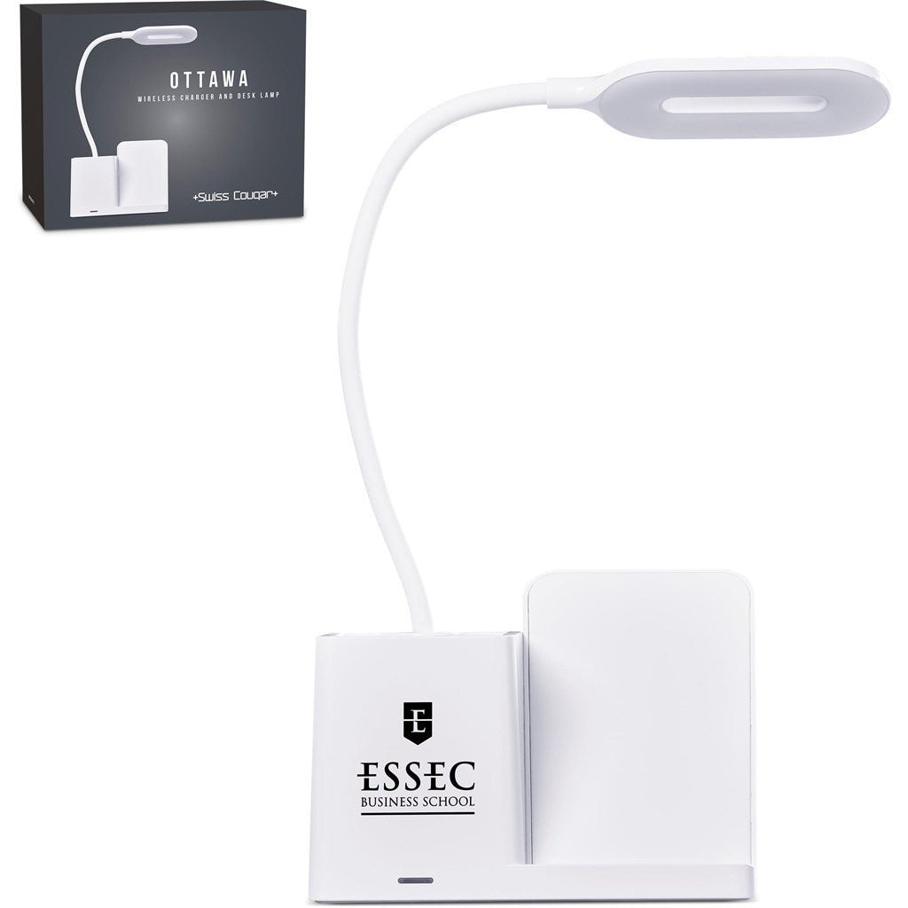 Swiss Cougar Ottawa Wireless Charger and Desk Lamp - Brand your company Logo! Get a quote - Promo Lingo