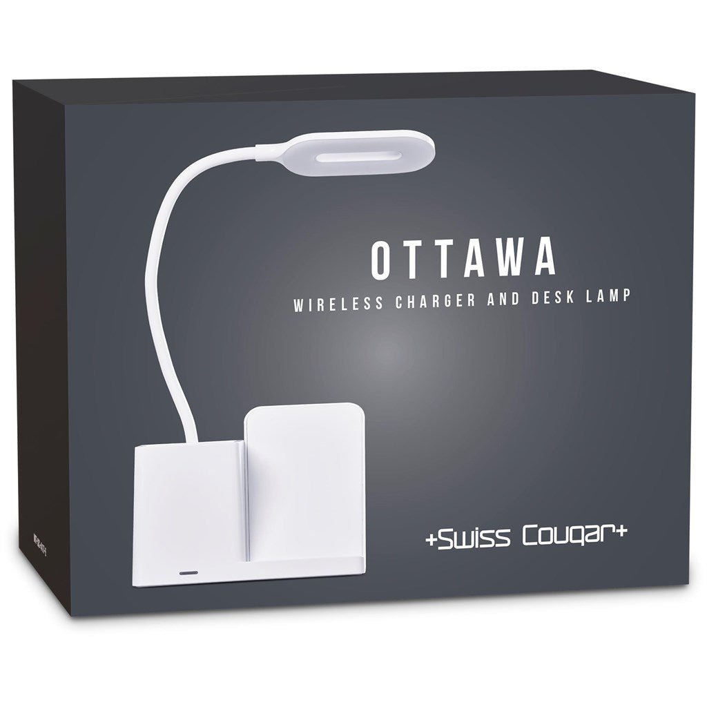 Swiss Cougar Ottawa Wireless Charger and Desk Lamp - Brand your company Logo! Get a quote - Promo Lingo