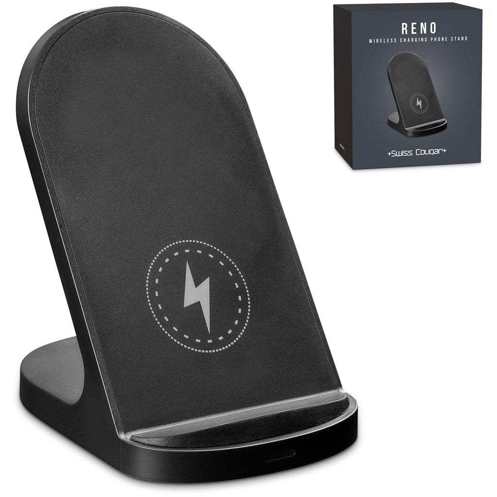 Swiss Cougar Reno Wireless Charging Phone Stand - BL - Brand your company Logo! Get a quote - Promo Lingo