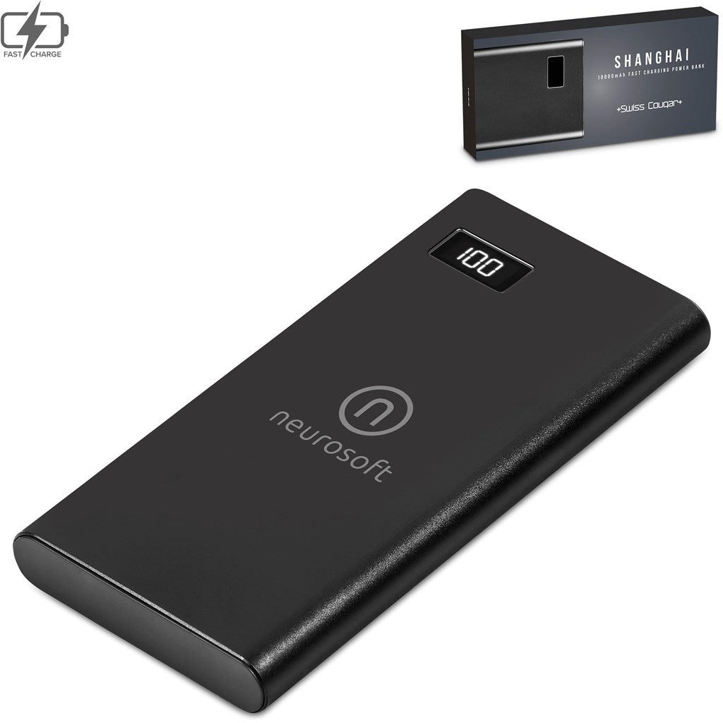 Swiss Cougar Shanghai Fast Charge 18W Power Bank – 10,000mAh - Brand your company Logo! Get a quote - Promo Lingo