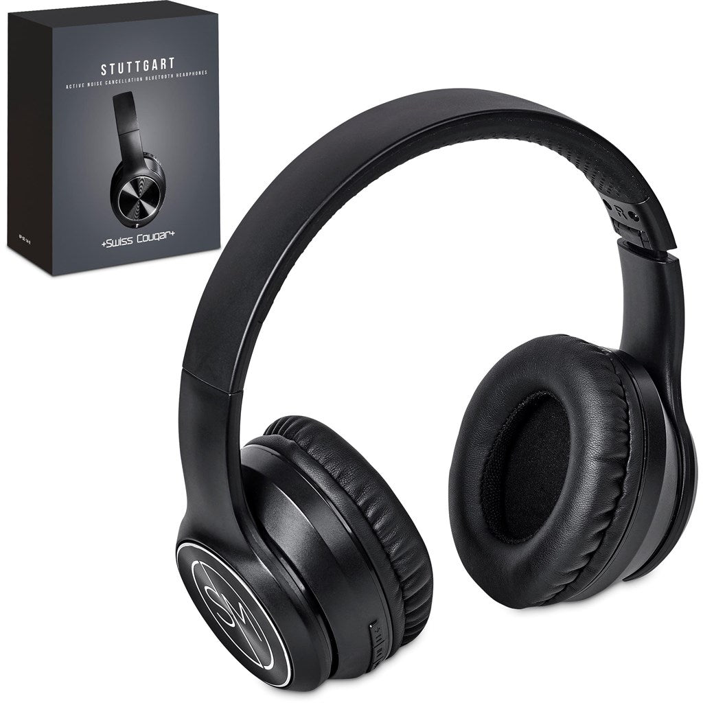 Swiss Cougar Stuttgart Active Noise - Cancelling Bluetooth Headphones for Travelers - Brand your company Logo! Get a quote - Promo Lingo