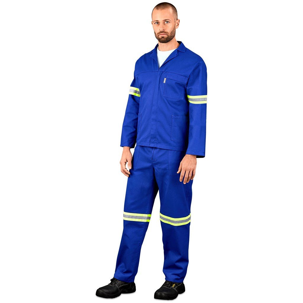 Technician 100% Cotton Conti Suit - Reflective Arms, Legs & Back - Yellow Tape - Brand your company Logo! Get a quote - Promo Lingo