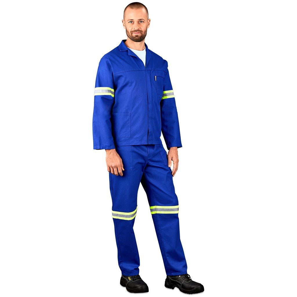 Technician 100% Cotton Conti Suit - Reflective Arms, Legs & Back - Yellow Tape - Brand your company Logo! Get a quote - Promo Lingo