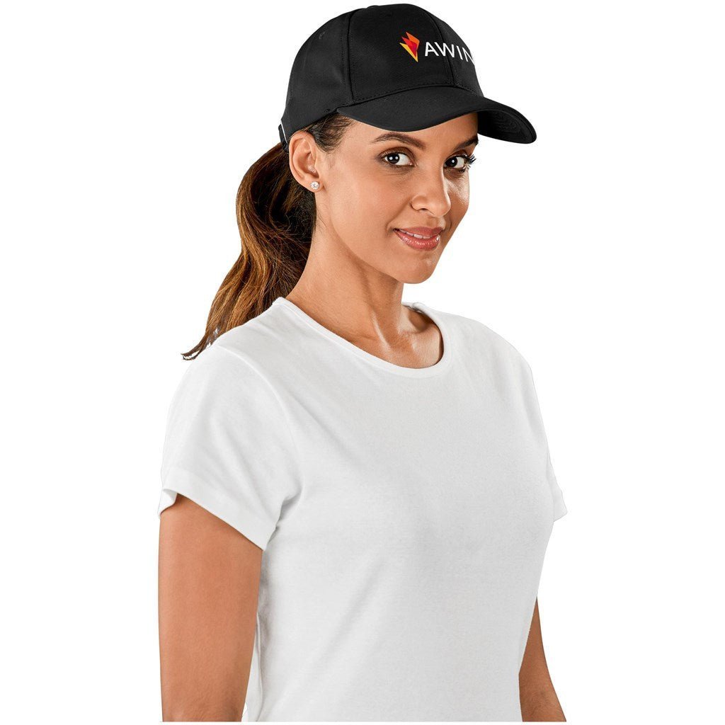 Torrey Cap - 6 Panel Durable Polyester with Embossed Logo - Brand your company Logo! Get a quote - Promo Lingo