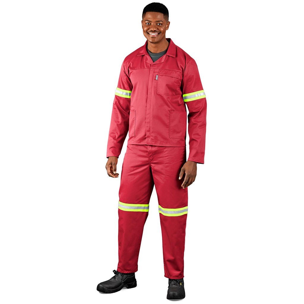 Trade Polycotton Conti Suit - Reflective Arms, Legs & Back - Yellow Tape - Brand your company Logo! Get a quote - Promo Lingo
