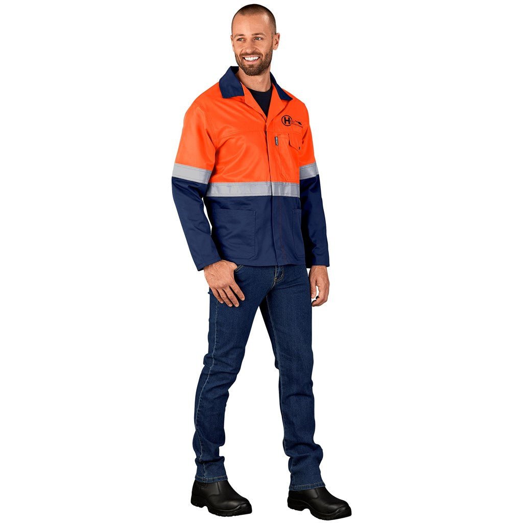 Traffic Premium Two - Tone Hi - Viz Reflective Jacket for Safety - Brand your company Logo! Get a quote - Promo Lingo