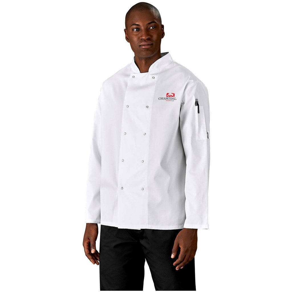 Unisex Long Sleeve Zest Chef Jacket for Culinary Professionals - Brand your company Logo! Get a quote - Promo Lingo