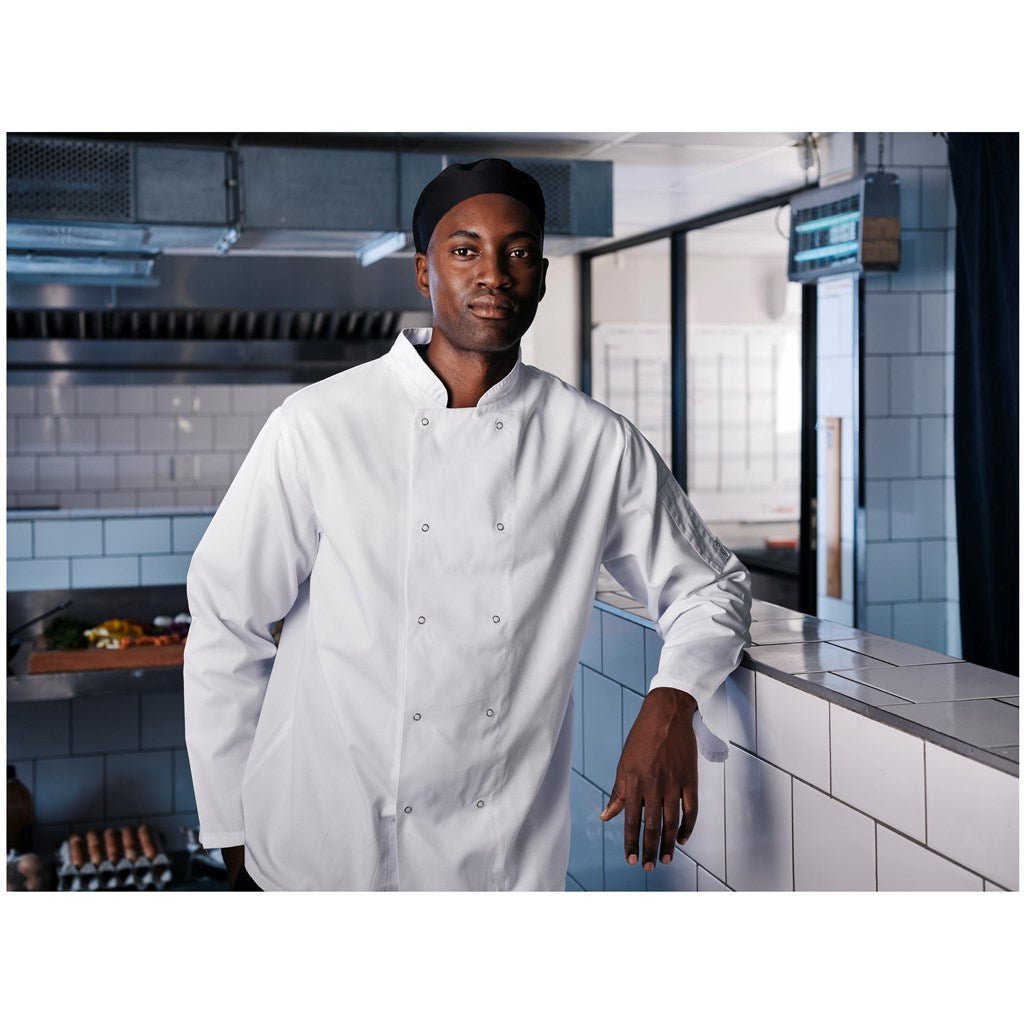 Unisex Long Sleeve Zest Chef Jacket for Culinary Professionals - Brand your company Logo! Get a quote - Promo Lingo