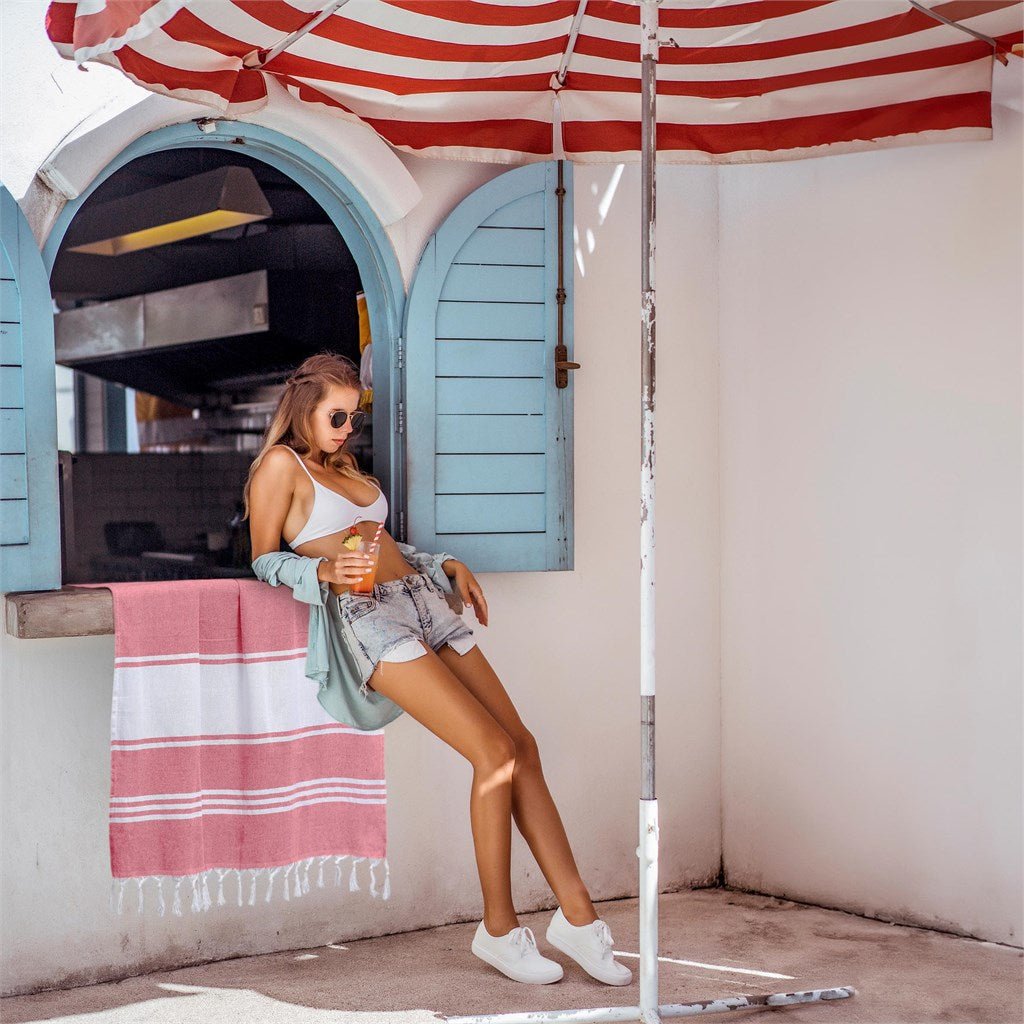 US Basic Santa Cruz Cotton - Rich Beach Towel & Drawstring Bag - Brand your company Logo! Get a quote - Promo Lingo