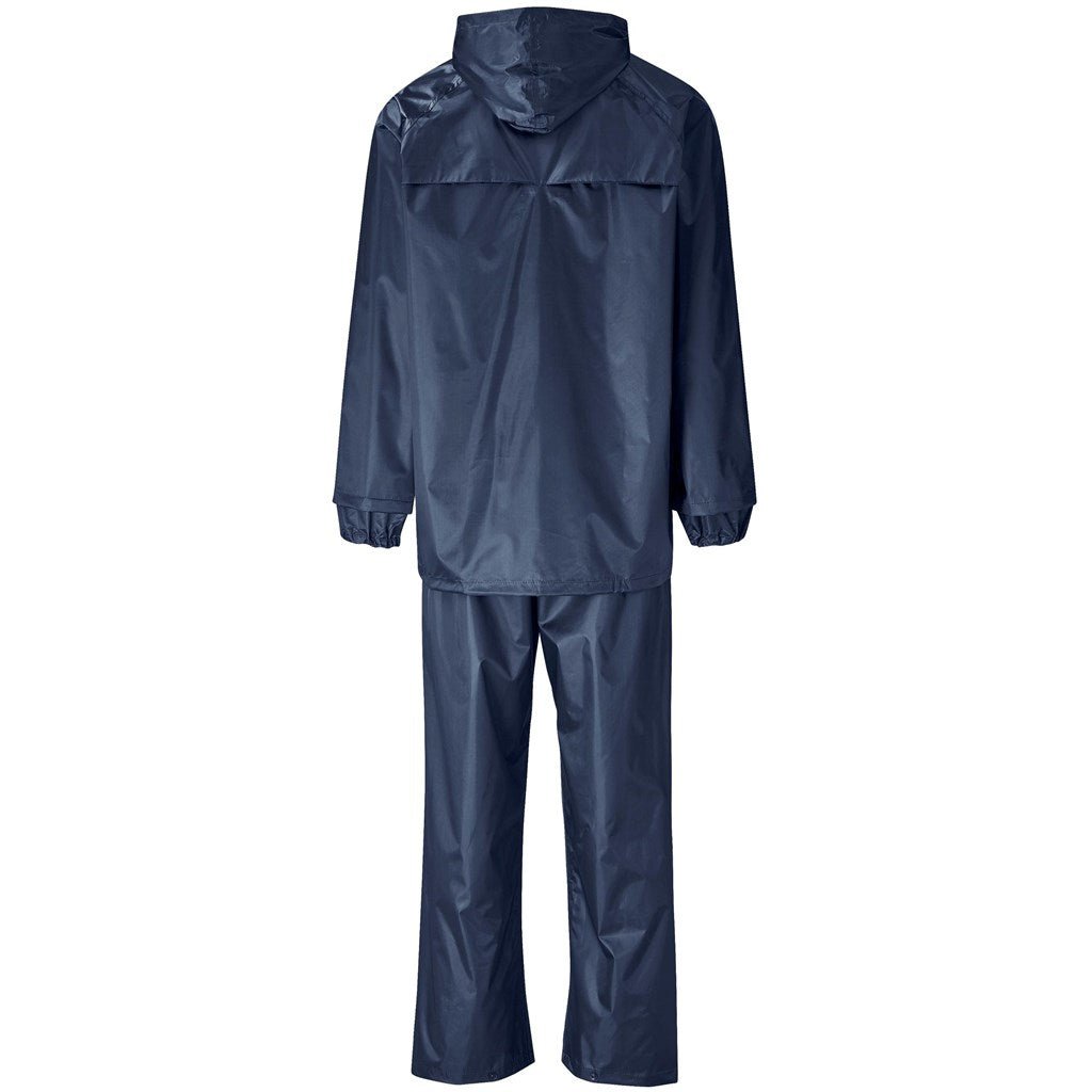 Weather Polyester/PVC Rainsuit - Navy - Brand your company Logo! Get a quote - Promo Lingo