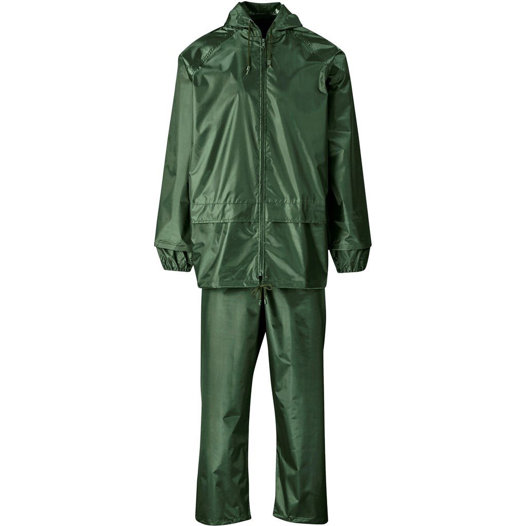 Weather Polyester/PVC Rainsuit - Olive - Brand your company Logo! Get a quote - Promo Lingo