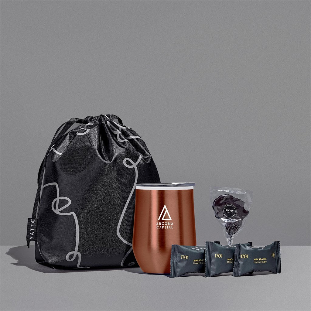 Yatta Sassy Surprises Hamper - Fun Treats & Stylish Tumbler - Brand your company Logo! Get a quote - Promo Lingo