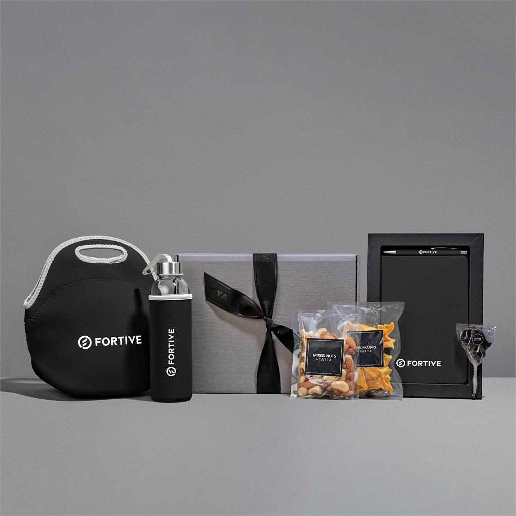Yatta Snack Symphony Hamper: Delightful Edibles and Essentials - Brand your company Logo! Get a quote - Promo Lingo