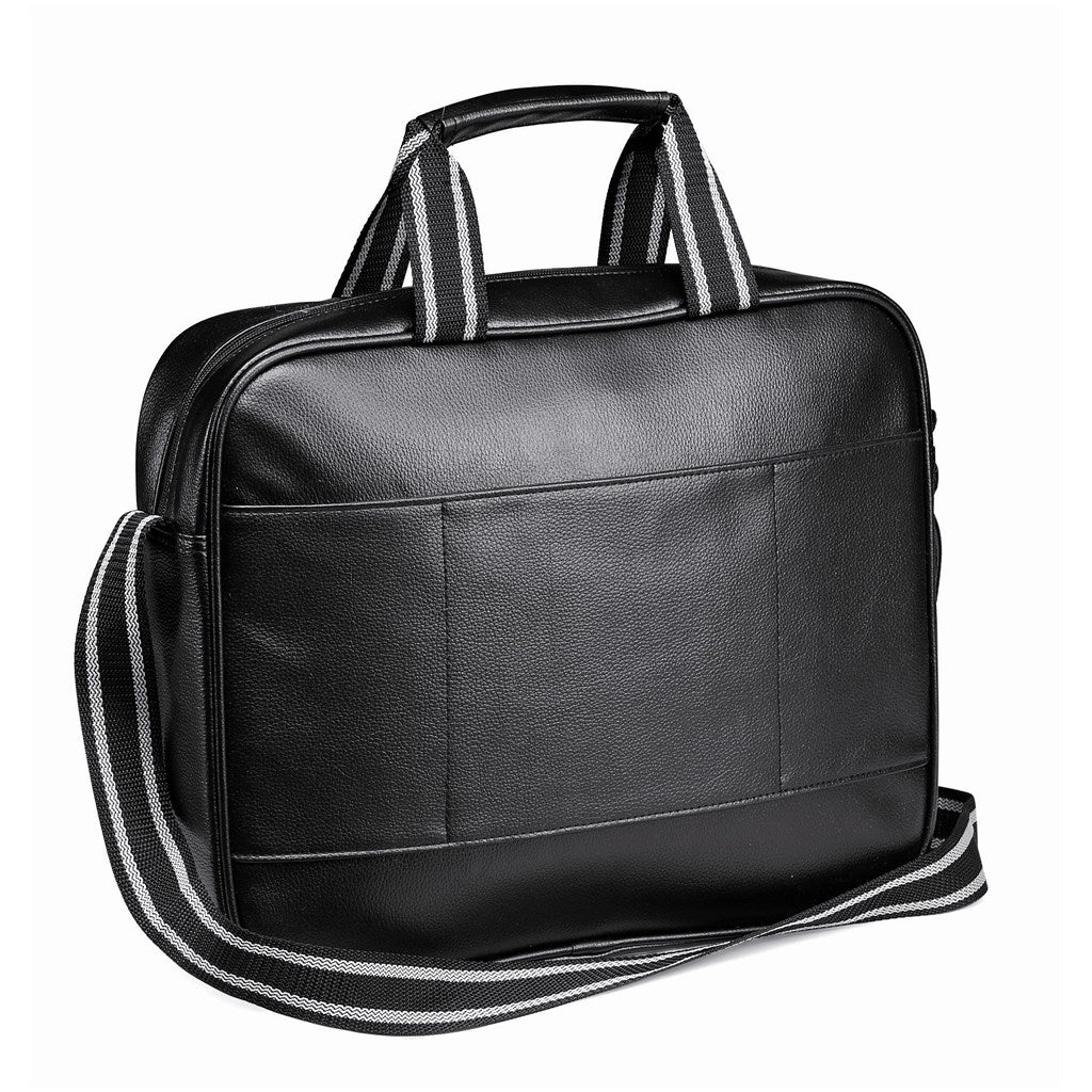 Elegant 5th Avenue Laptop Bag with padded design, adjustable strap, and stylish two-tone handles for modern professionals.