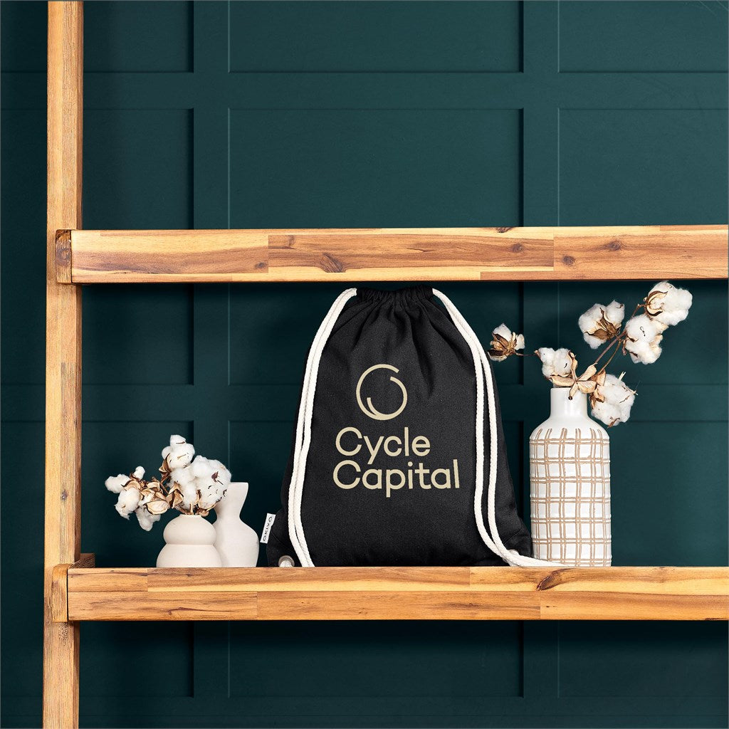 Okiyo Kinchaku Recycled Canvas Drawstring Bag for Sustainability