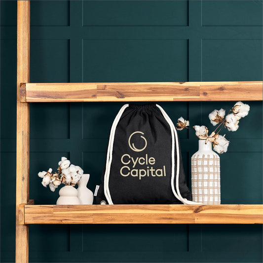Okiyo Kinchaku Recycled Canvas Drawstring Bag for Sustainability