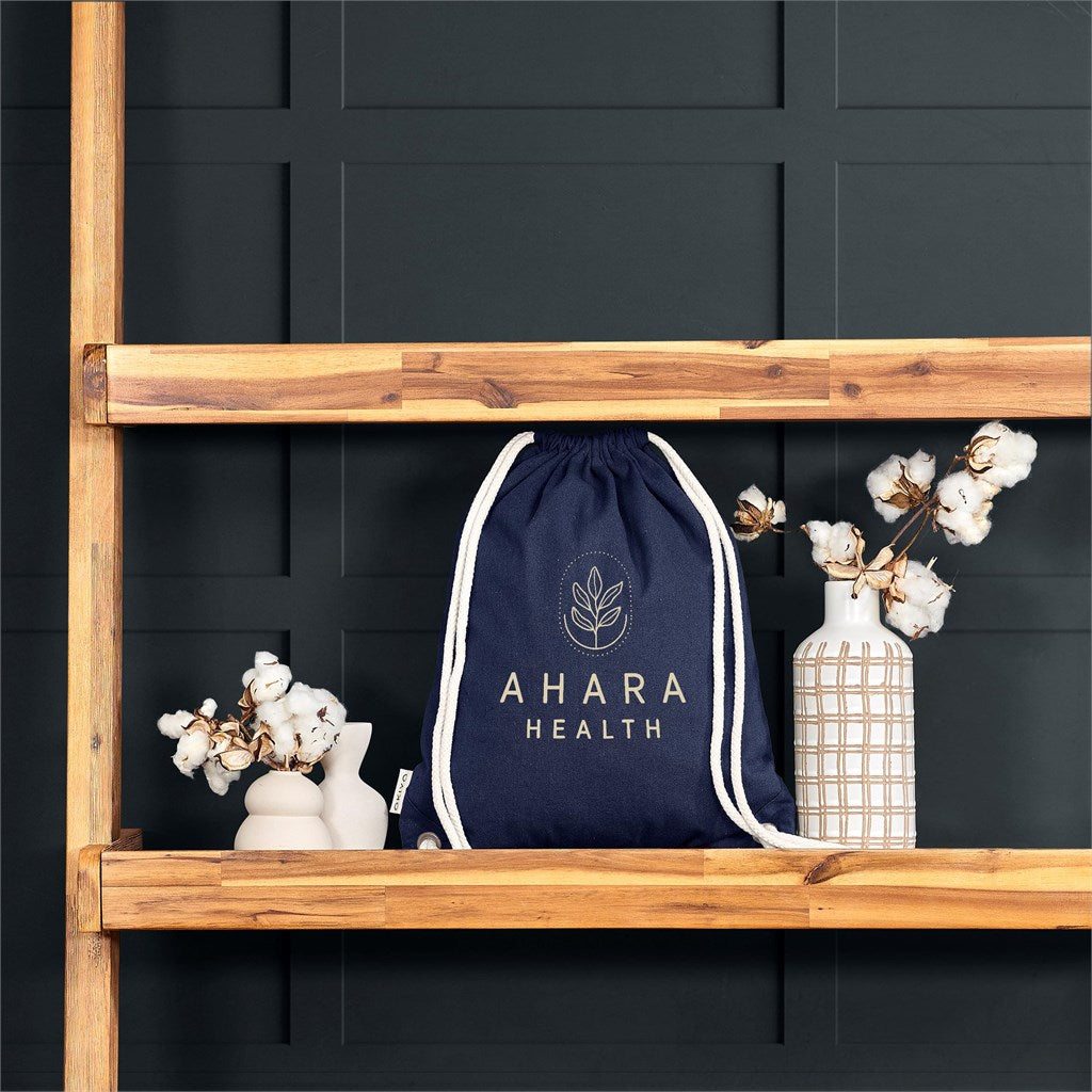Okiyo Kinchaku Recycled Canvas Drawstring Bag for Sustainability