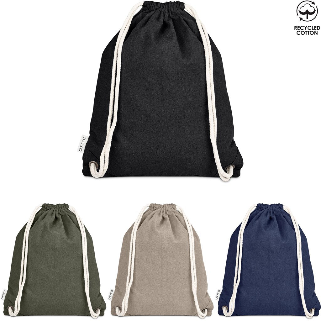 Okiyo Kinchaku Recycled Canvas Drawstring Bag for Sustainability