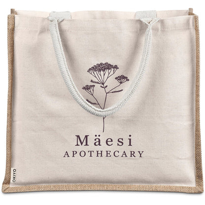 Okiyo Chinsai Maxi Jute & Cotton Tote for Branding