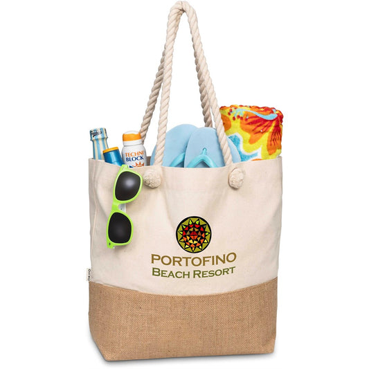 Okiyo Suna Jute & Cotton Beach Bag for Everyday Use