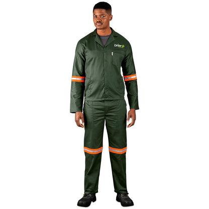 Acid Resistant Polycotton Conti Suit - Reflective Arm, Legs & Back - Orange Tape - Brand your company Logo! Get a quote - Promo Lingo