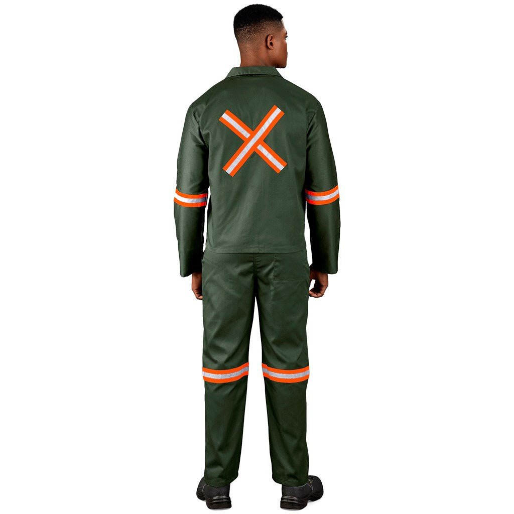 Acid Resistant Polycotton Conti Suit - Reflective Arm, Legs & Back - Orange Tape - Brand your company Logo! Get a quote - Promo Lingo