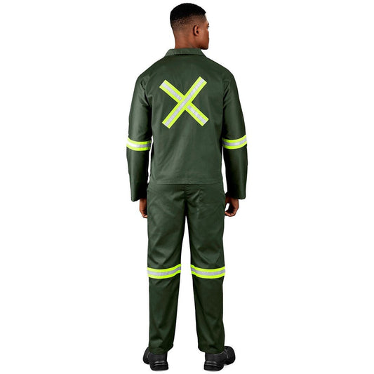 Acid Resistant Polycotton Conti Suit - Reflective Arm, Legs & Back - Yellow Tape - Brand your company Logo! Get a quote - Promo Lingo